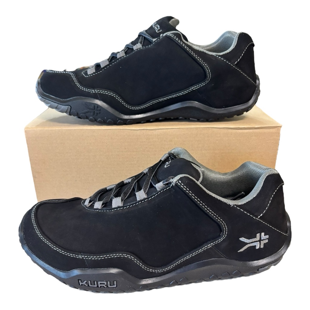 Kuru Chicane Shoes Mens Size 8.5 Black Nubuck Walking Trail Sneakers Comfort